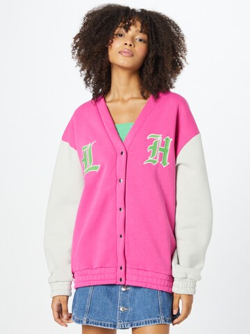 LOCAL HEROES Zip-Up Hoodie in Pink: front