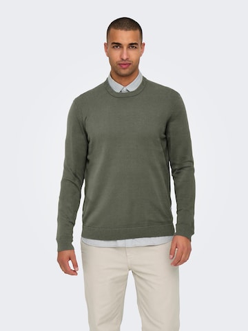 Only & Sons Regular fit Πουλόβερ 'ONSALEX' σε γκρι: μπροστά