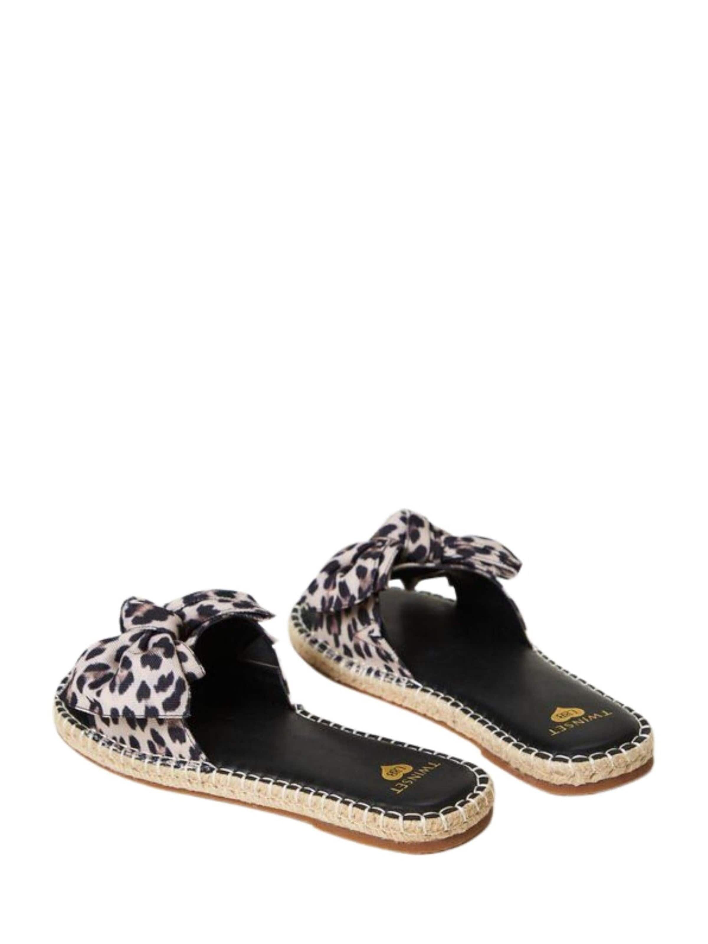 Twinset Pantolette 'Slide sandals with bow' i brun