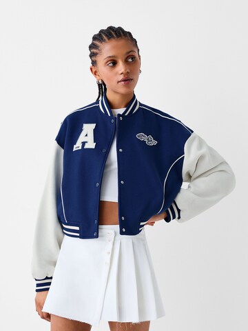 Bershka Between-Season Jacket in Blue: front