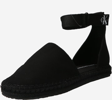 Espadrile de la Calvin Klein Jeans pe negru: față