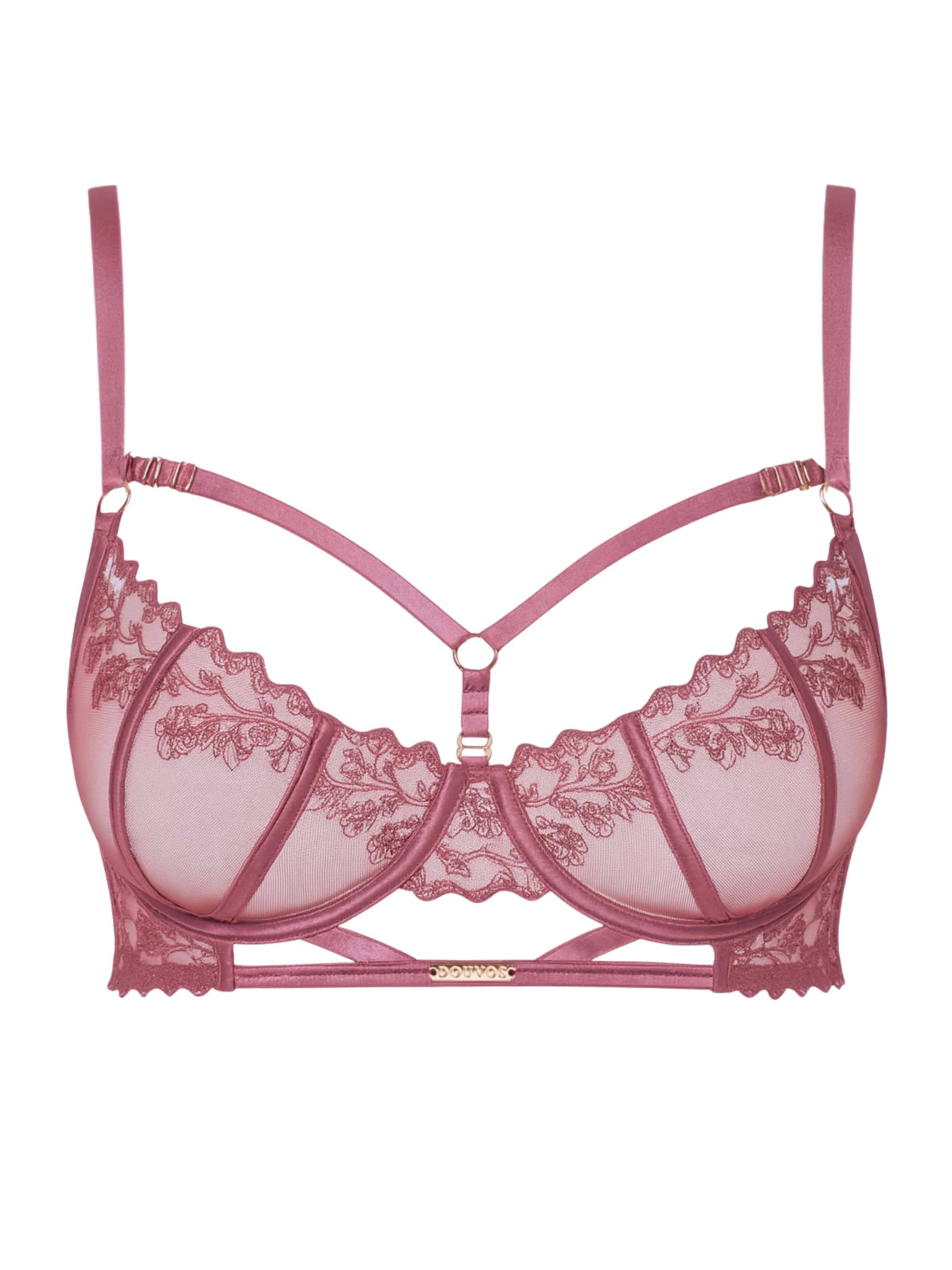 DOUVOS CONTOUR Balconette BH 'BESTICKTER BH' i lilla: forside