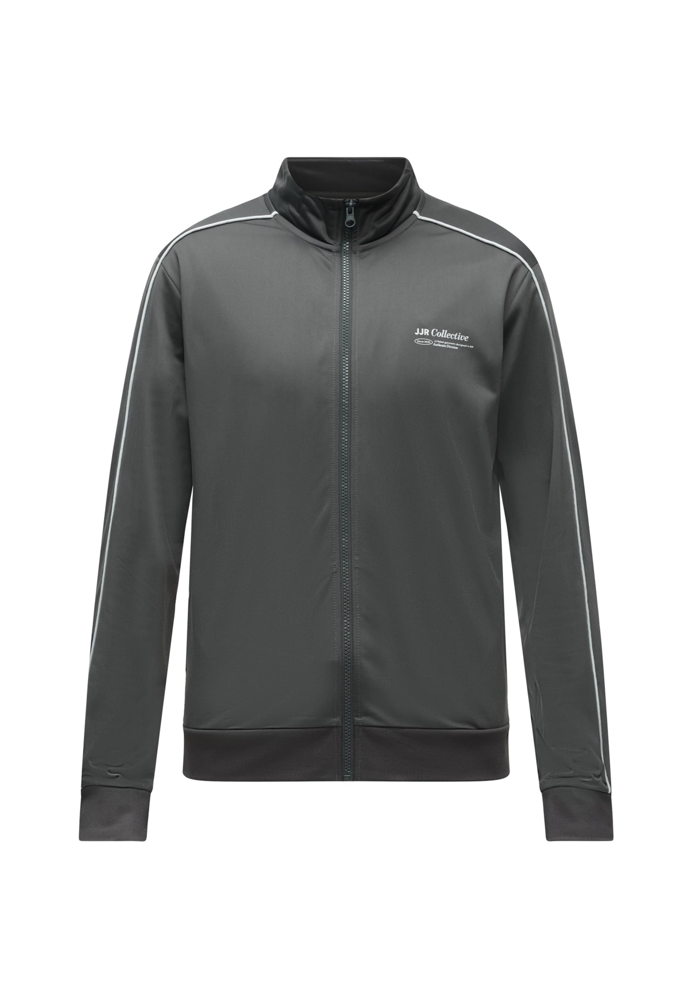 JJ Rebel - Sudadera con cremallera 'JREBLUCA' en gris: frente