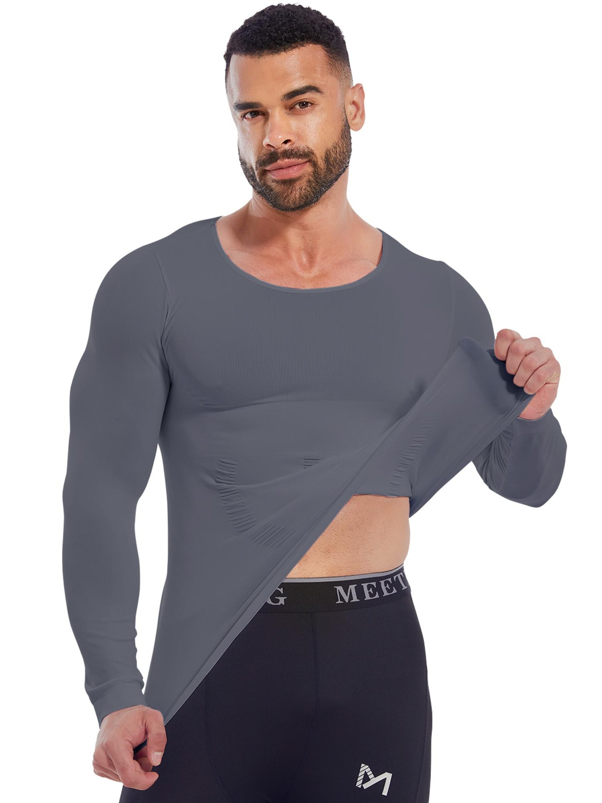 MEETWEE Onderhemd '2-pack Compression Performance Shirt' in Zwart