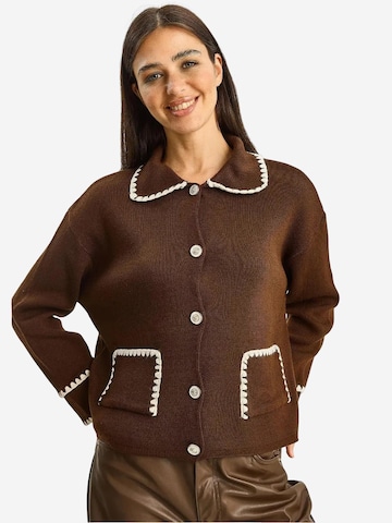 Cardigan Bianco Lucci en marron : devant