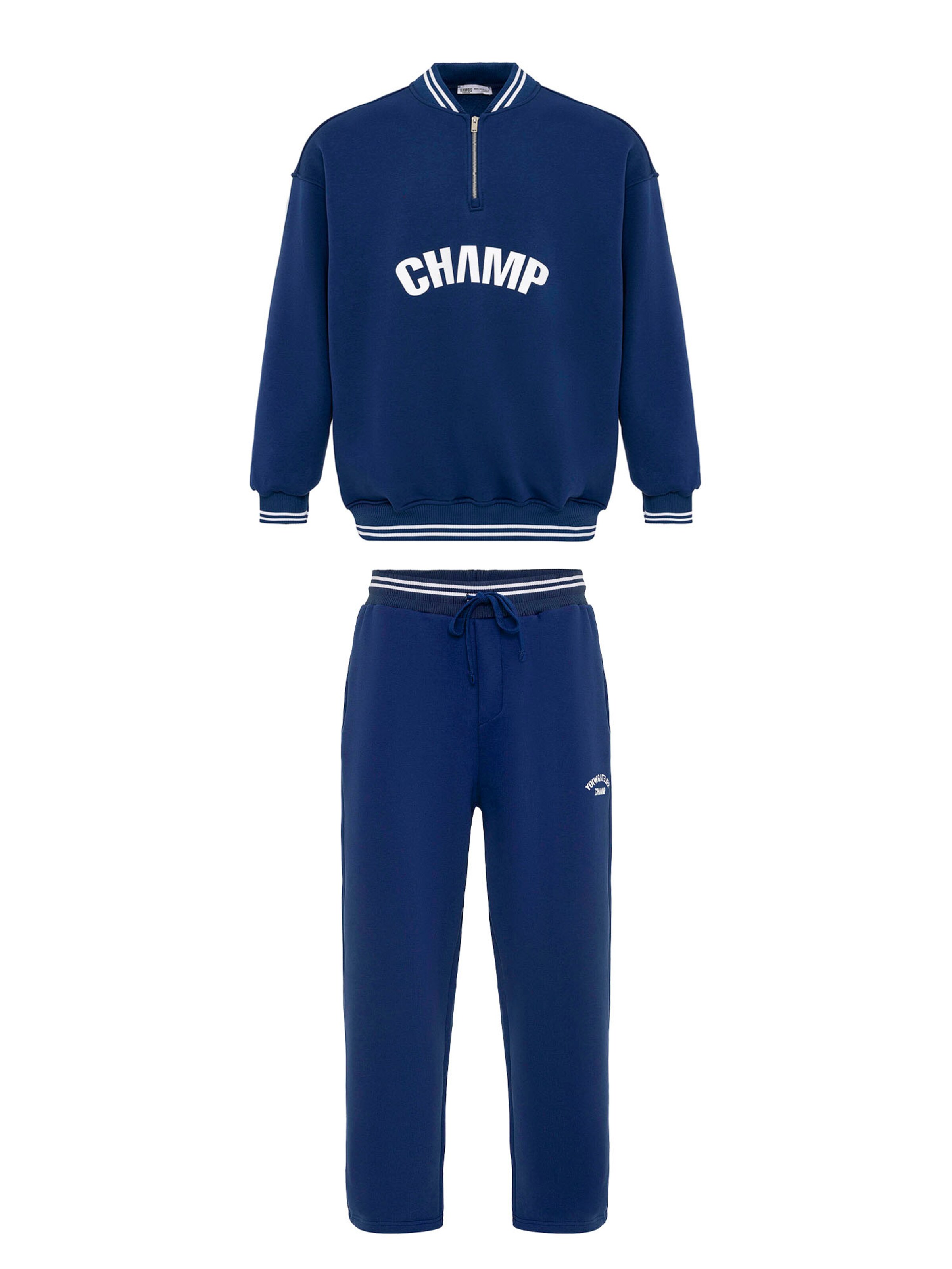 VAMOS CLO Hjemmedragt i blå: forside