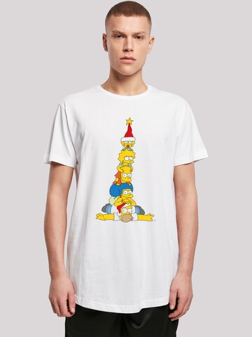 F4NT4STIC T-Shirt 'The Simpsons Family Christmas Tree' in Weiß: predná strana