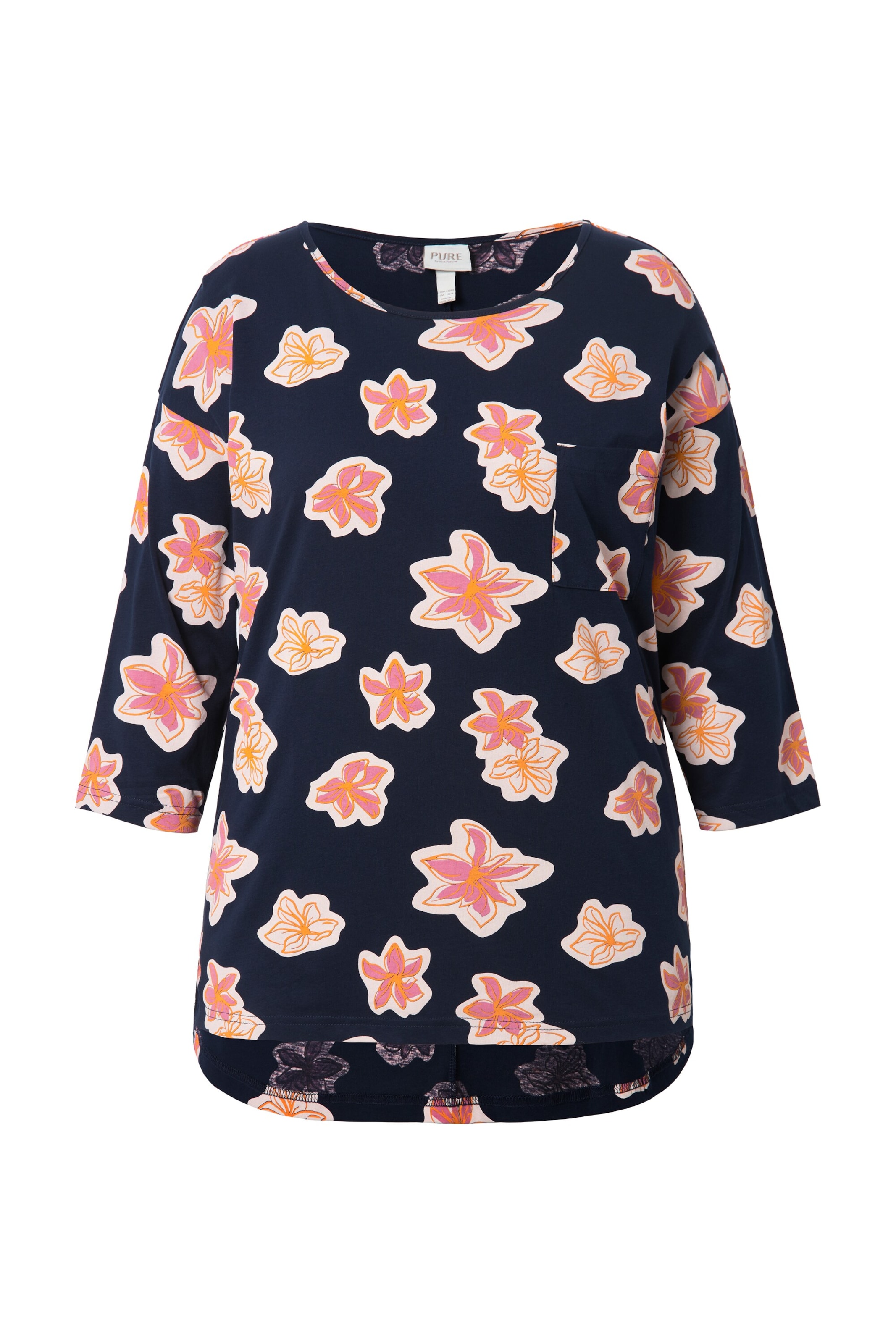 Ulla Popken Schlafshirt in Blau: Vorderseite