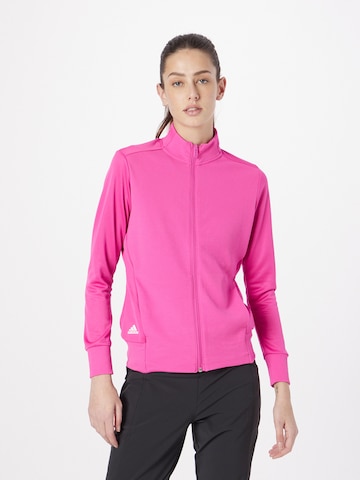ADIDAS GOLF Athletic Jacket in Pink: front