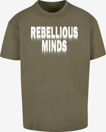 Maglietta 'Rebellious Minds' di Merchcode in verde: frontale