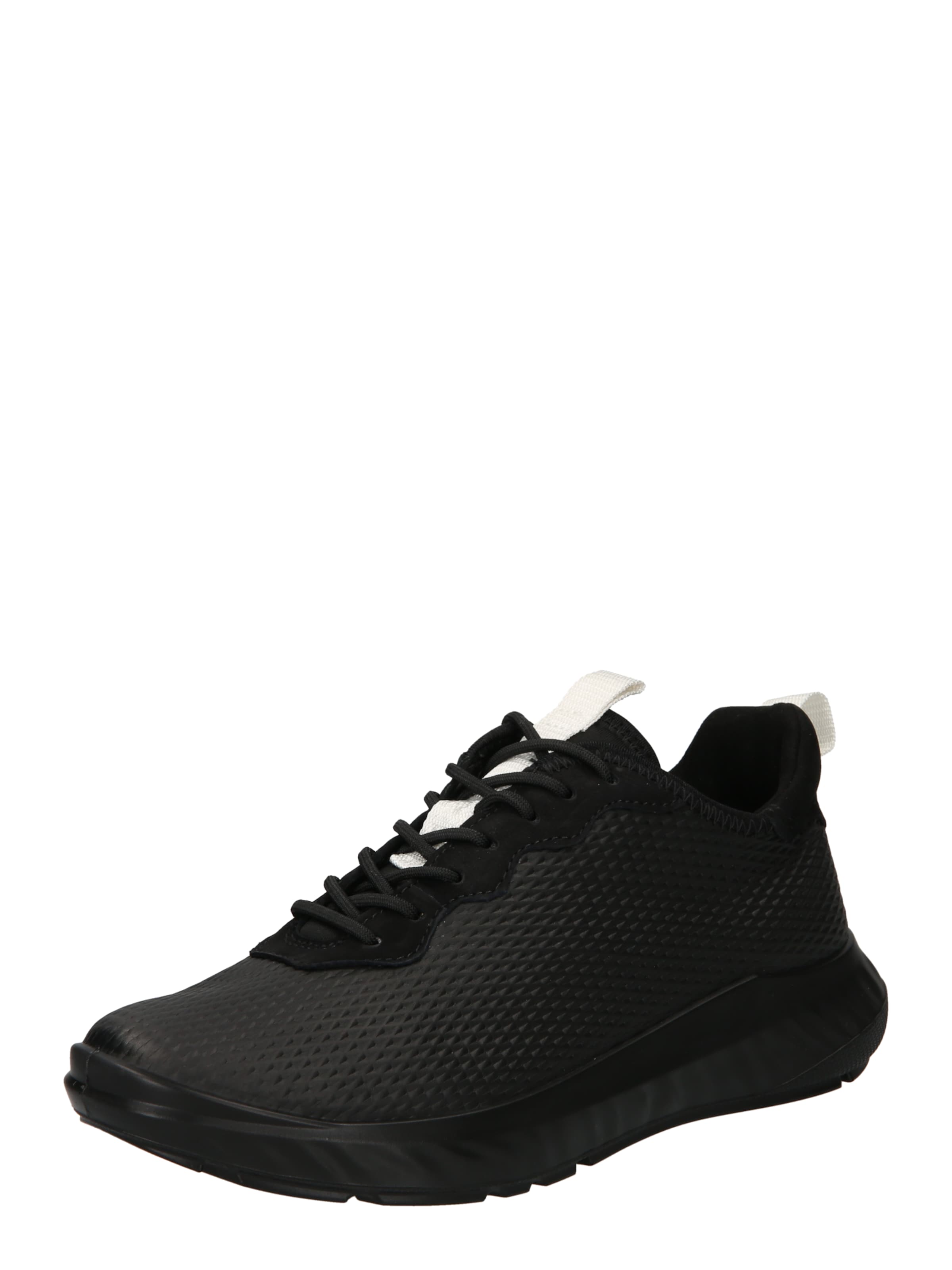 ECCO Platform trainers in Black: front