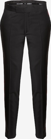 Karl Lagerfeld Regular Pleat-Front Pants ' Sheen ' in Black: front