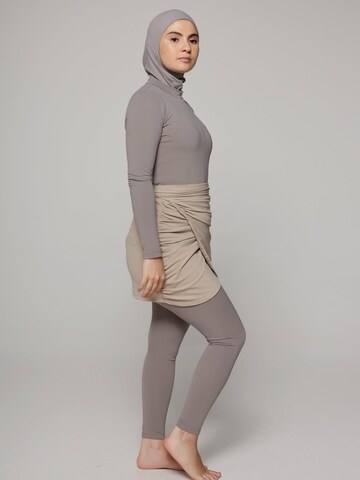 SIYA Swimwear High neck Badeanzug 'West – Burkini/Modest' in Beige