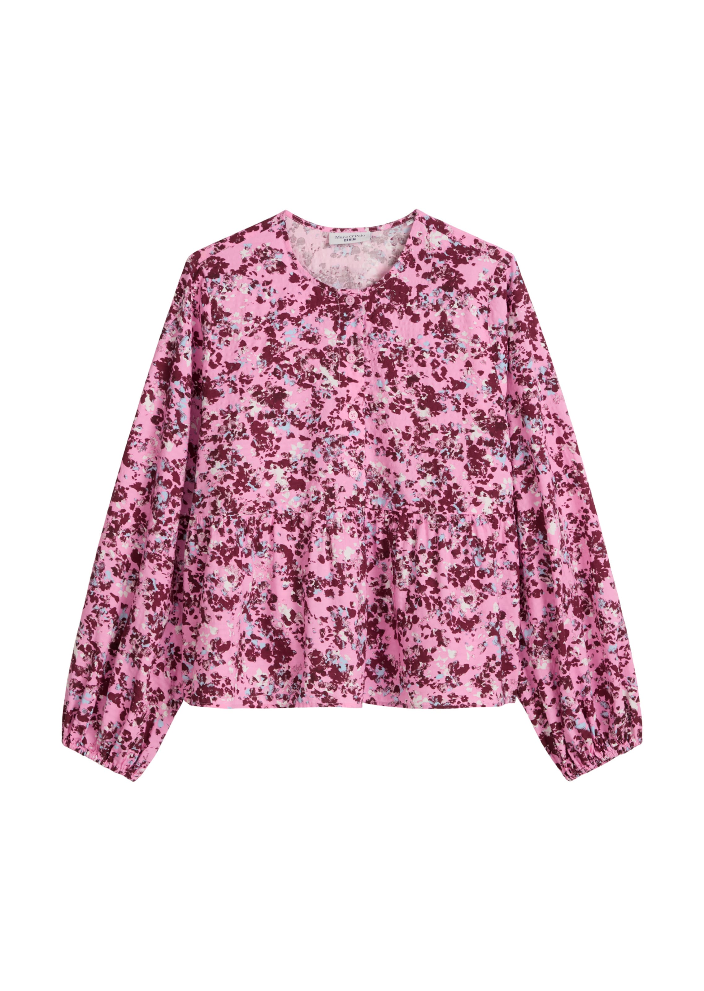Marc O'Polo DENIM Bluse in XXS in hellblau / rosa / bordeaux / weiß, Produktansicht