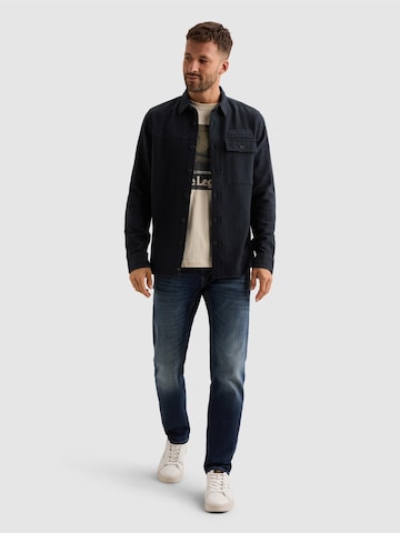PME Legend Regular fit Button Up Shirt 'Shirt with two-tone herringbone texture' in Blue