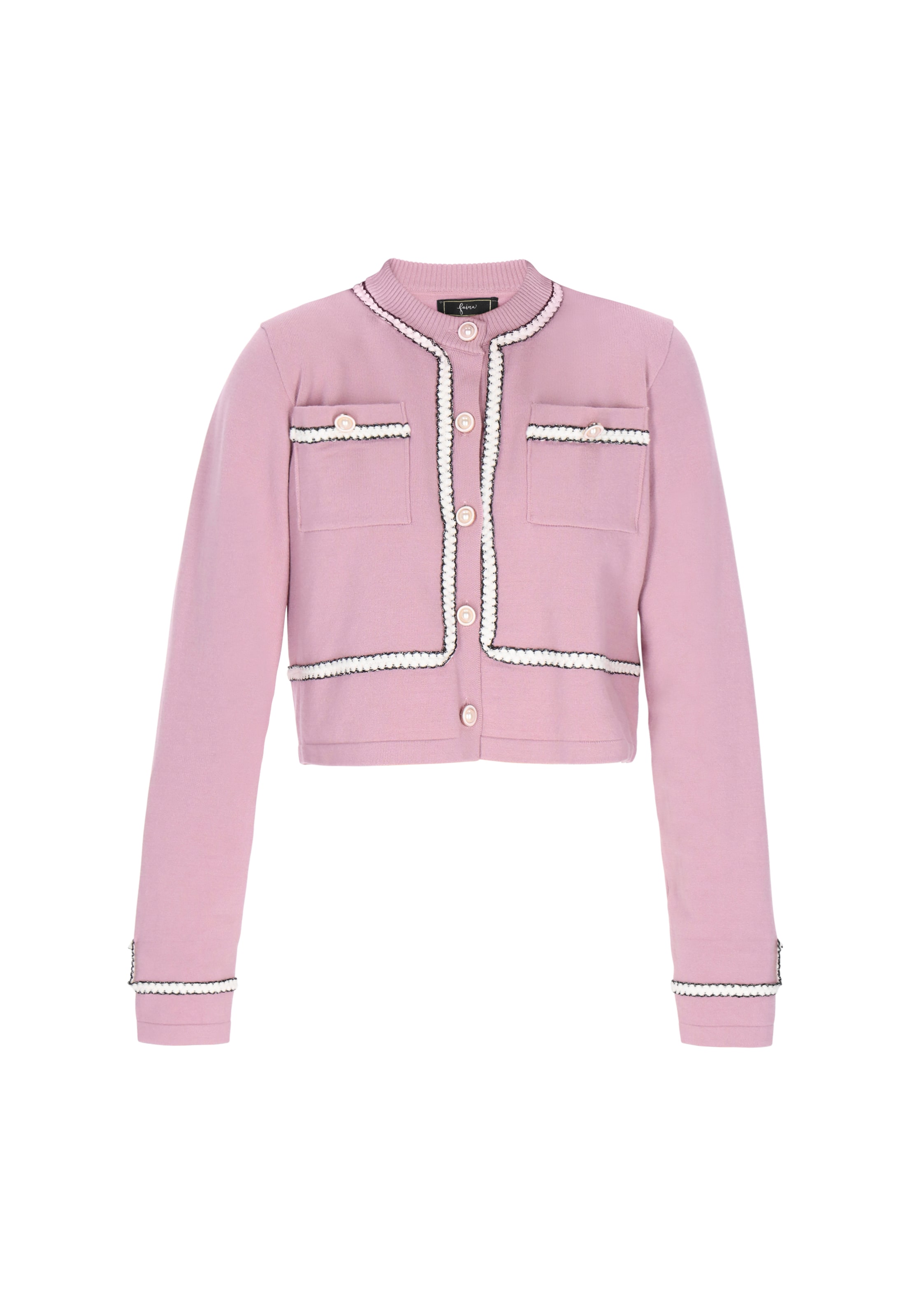 faina Cardigan in altrosa / schwarz / weiß, Produktansicht