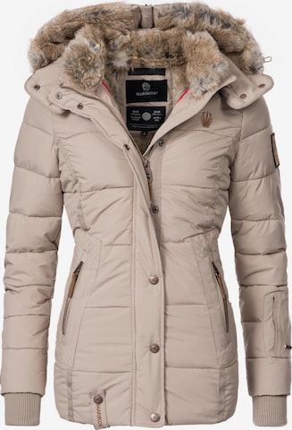 MARIKOO Winter Jacket 'Nekoo' in Beige: front