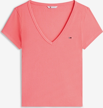Tommy Jeans Koszulka 'ESSENTIAL' w kolorze różowy: przód