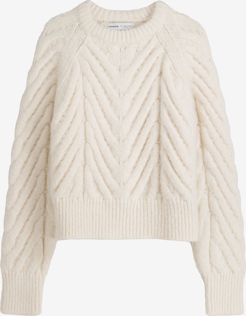 Bershka Sweater in Beige: front