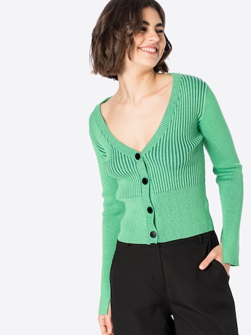 Warehouse Knit Cardigan in Green: front