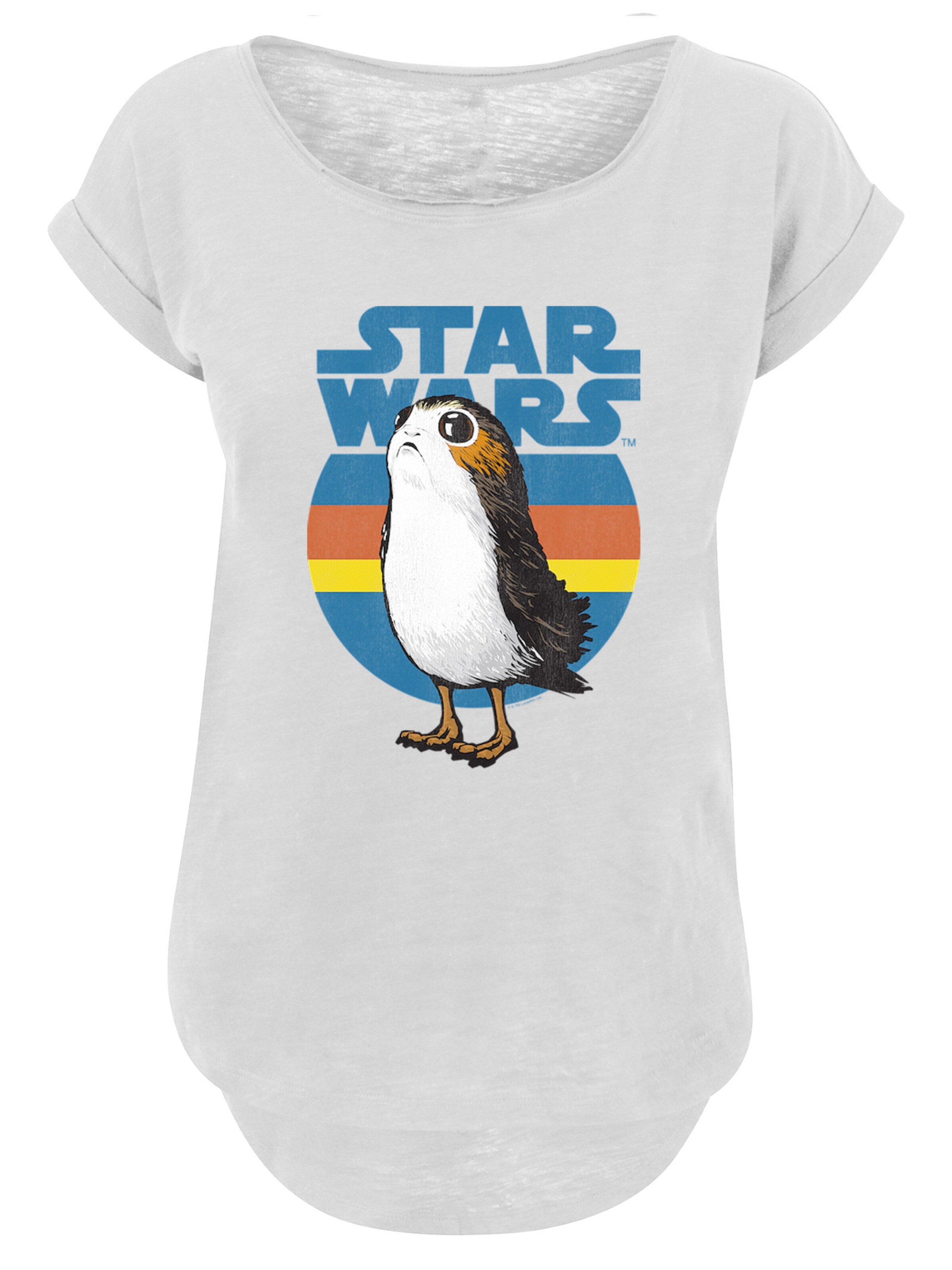 F4NT4STIC Shirt 'Star Wars Last Jedi Porg' in White: front