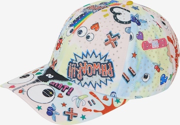 MYMO Cap 'Pop Eyetheme' in Weiß: Vorderseite