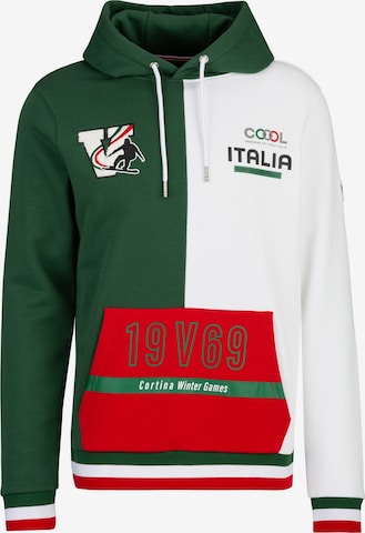 19V69 ITALIASweater majica 'Matteo Wintergames' - zelena boja: prednji dio