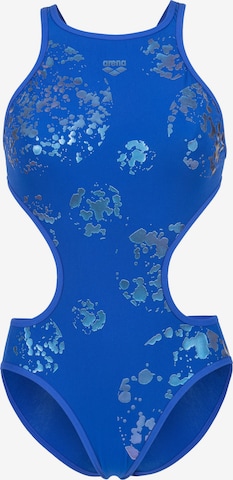 ARENABustier Jednodijelni kupaći kostim 'One Graphic' - plava boja: prednji dio