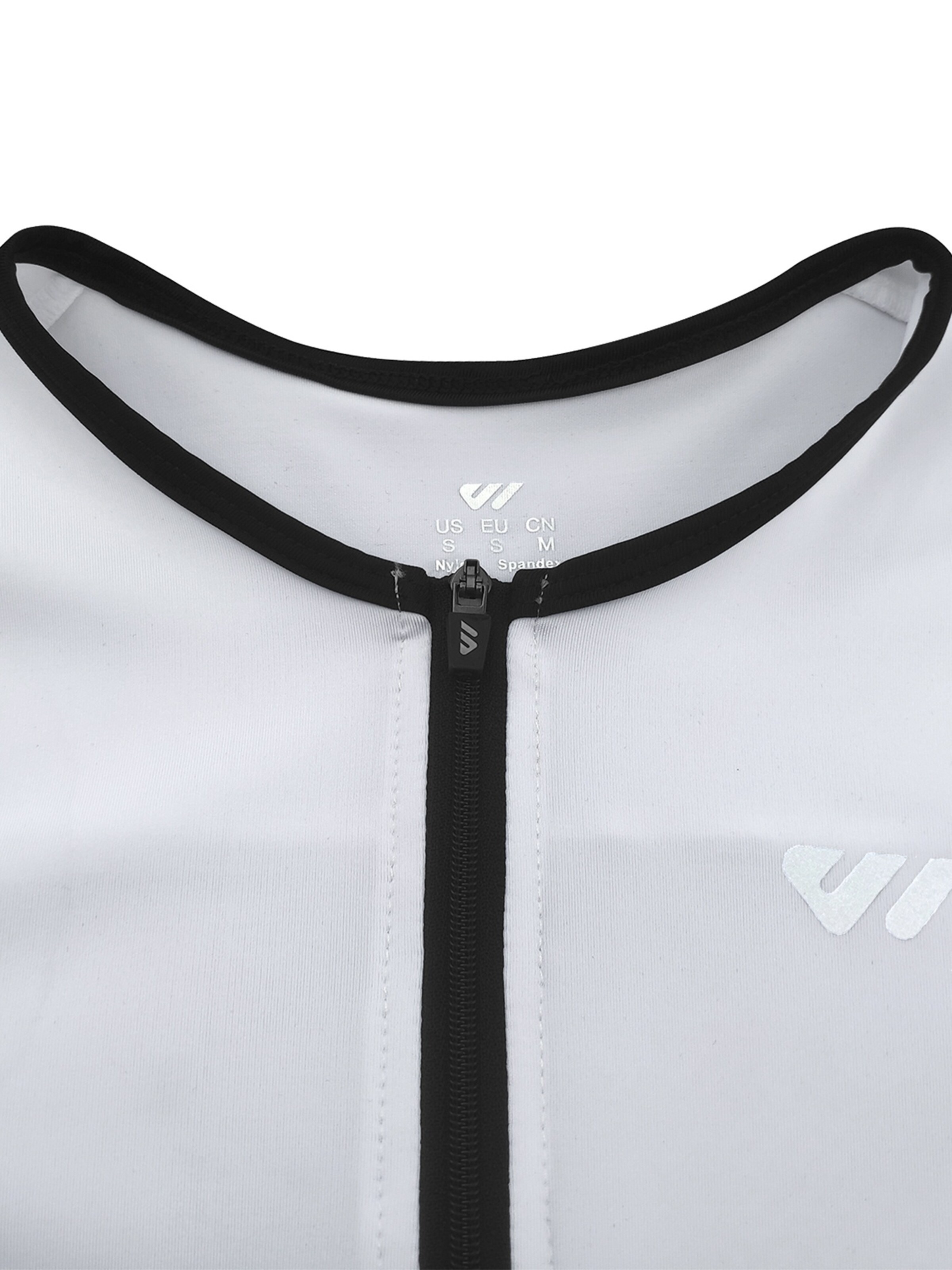 WULIBIKE - Ropa deportiva 'Wulibike Triathlonanzug Herren Kurzarm, weiß, atmungsaktiv, Triathlon-Polster' en blanco