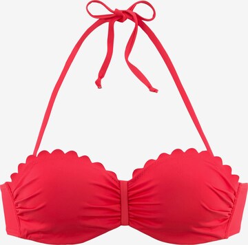 LASCANA Bandeau Bikini Top in Red: front