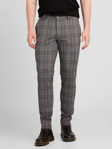 Coupe slim Pantalon 'Mark' Only & Sons en gris : devant