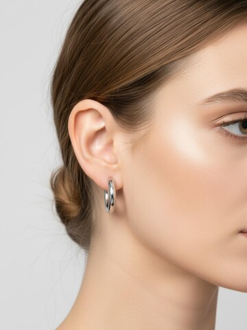 Boucles d'oreilles Maxte en argent : devant