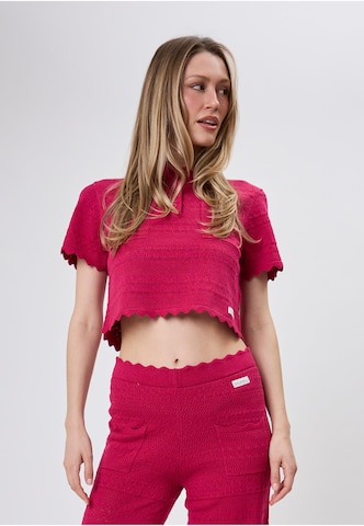 OH APRIL Gebreid vest in Rood: voorkant