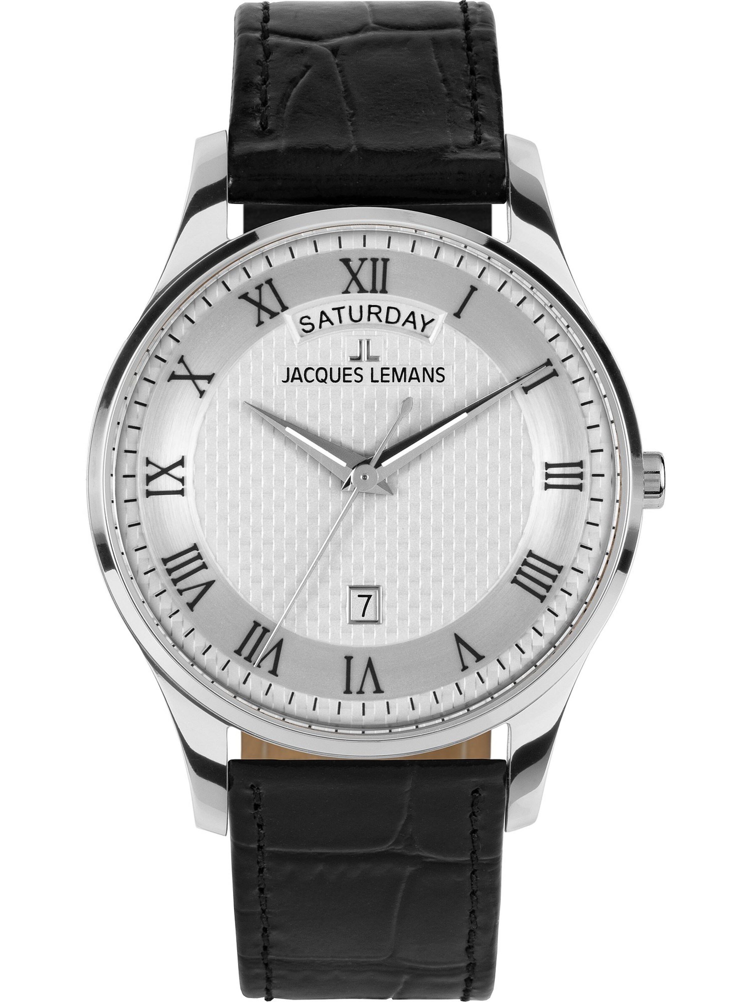 Jacques Lemans Uhr in Schwarz: Vorderseite