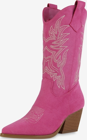 Bottes de cowboy 'Ella' Van Hill en rose : devant