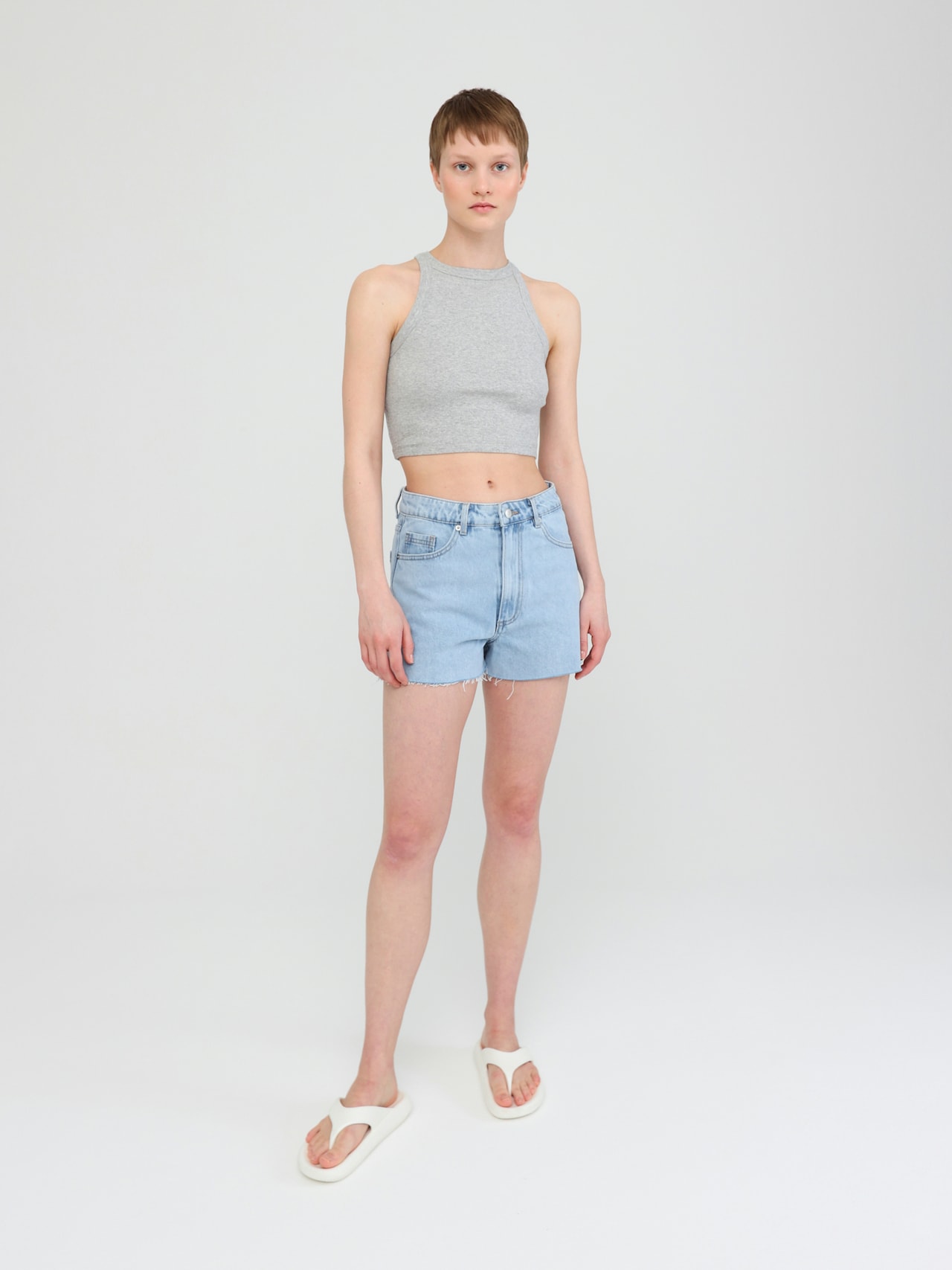 EDITED Top 'Lasmina' gris moteado