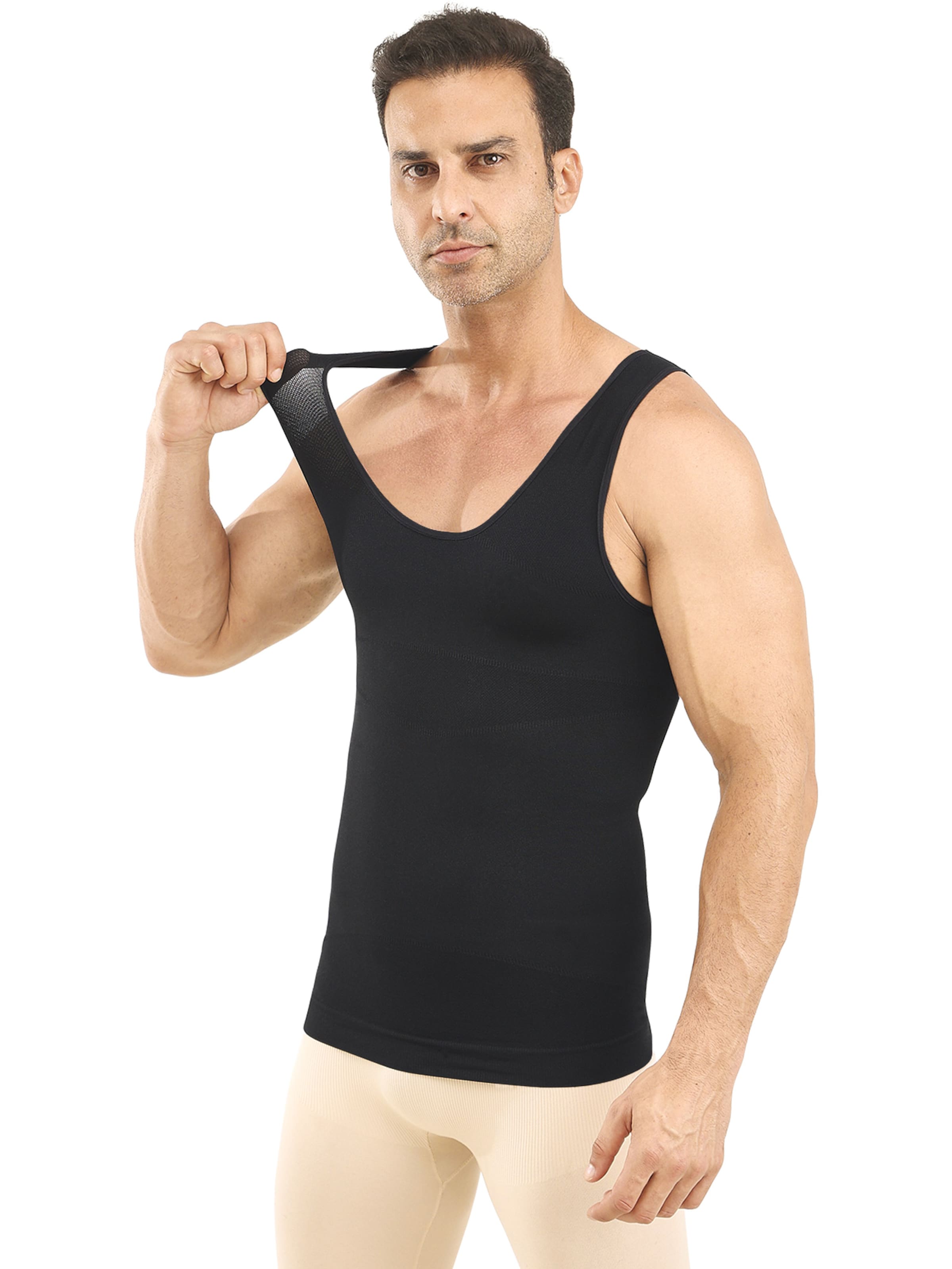 MEETWEE Onderhemd 'Men's Compression Tank Top Shirt Shapewear' in Zwart