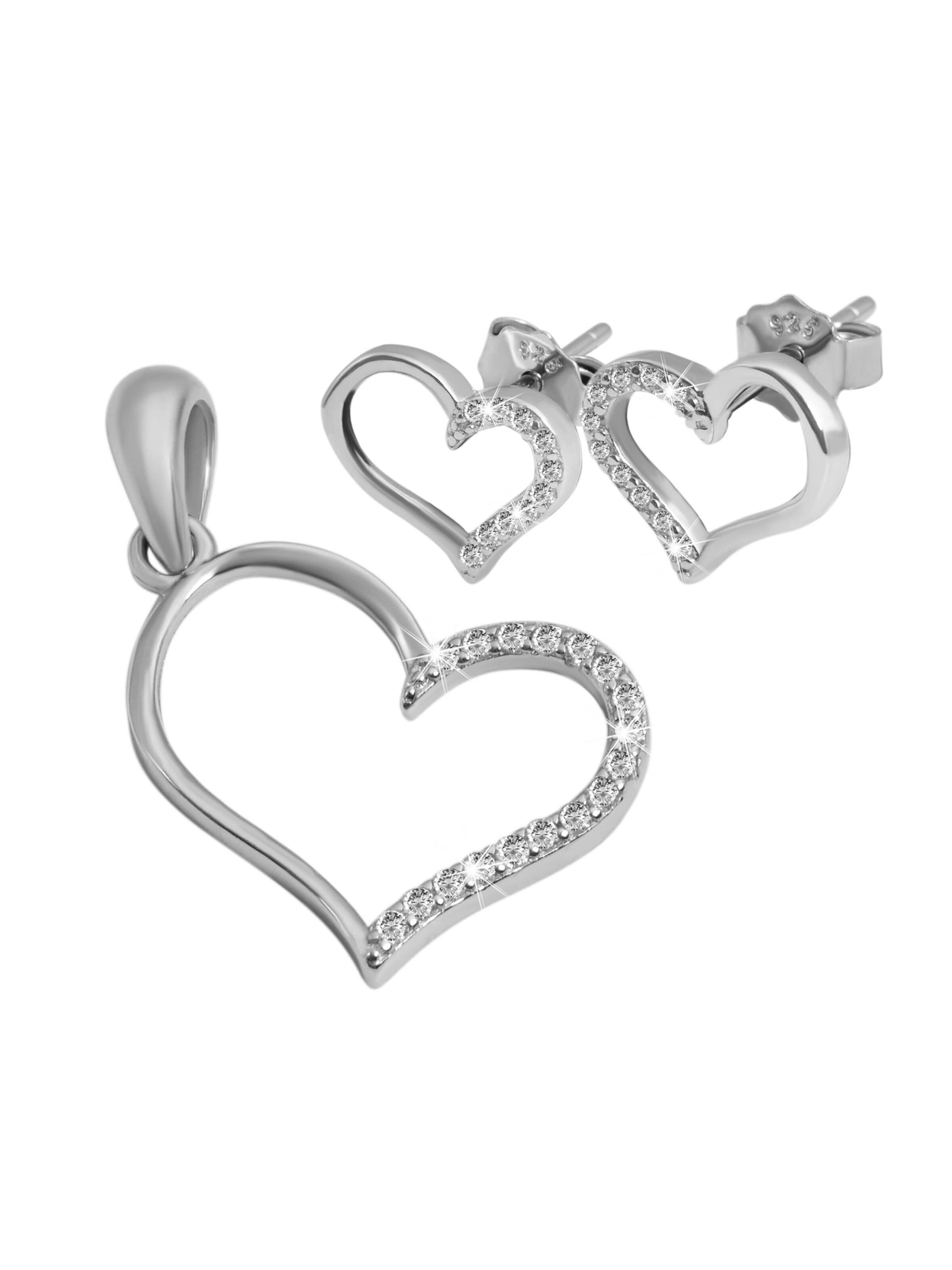 Akzent Jewelry Set 'Edelstahl silber' in Silver: front