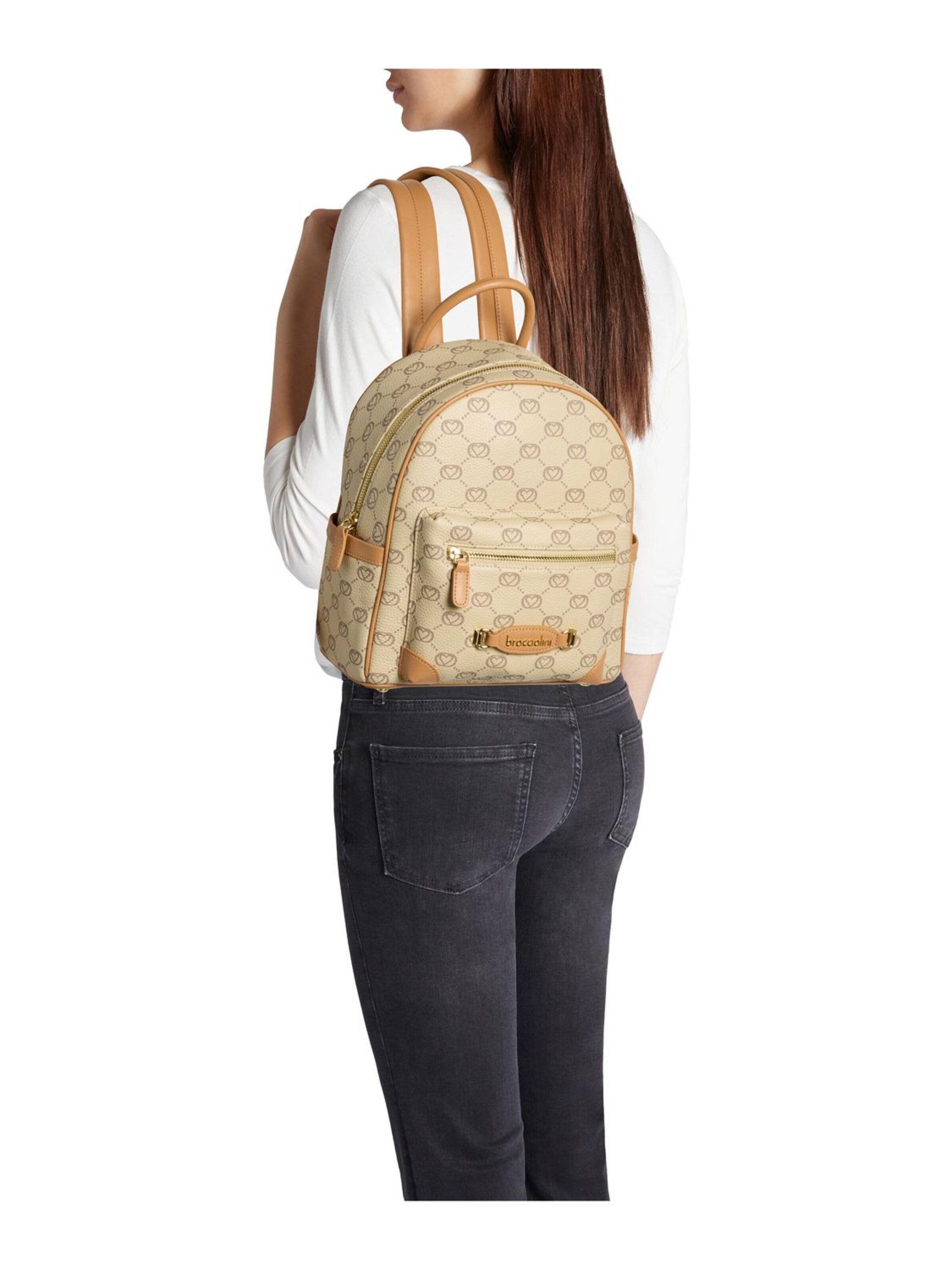 Zaino 'Monogram' di Braccialini in beige
