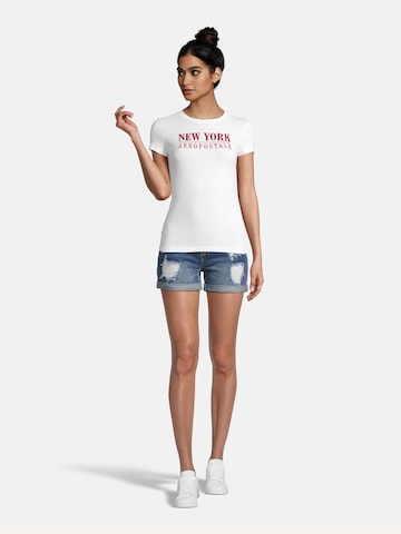 AÉROPOSTALE Тениска 'JULY NEW YORK' в бяло