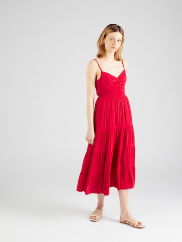 HOLLISTER Καλοκαιρινό φόρεμα σε κόκκινο: μπροστά