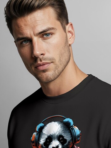 Neverless Sweatshirt 'Panda DJ' in Black