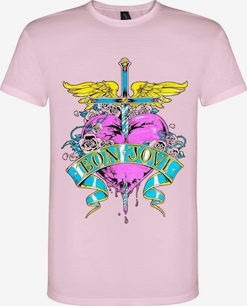 T-Shirt 'Bon Jovi Heart Vintage' Bon Jovi en rose : devant