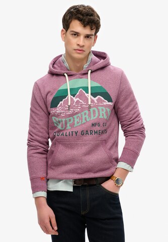 Superdry Sweatshirt 'Core' in Lila: voorkant