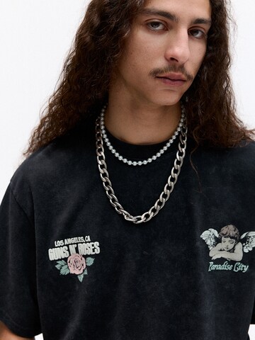 Maglietta 'GUNS PARADISE' di Pull&Bear in nero