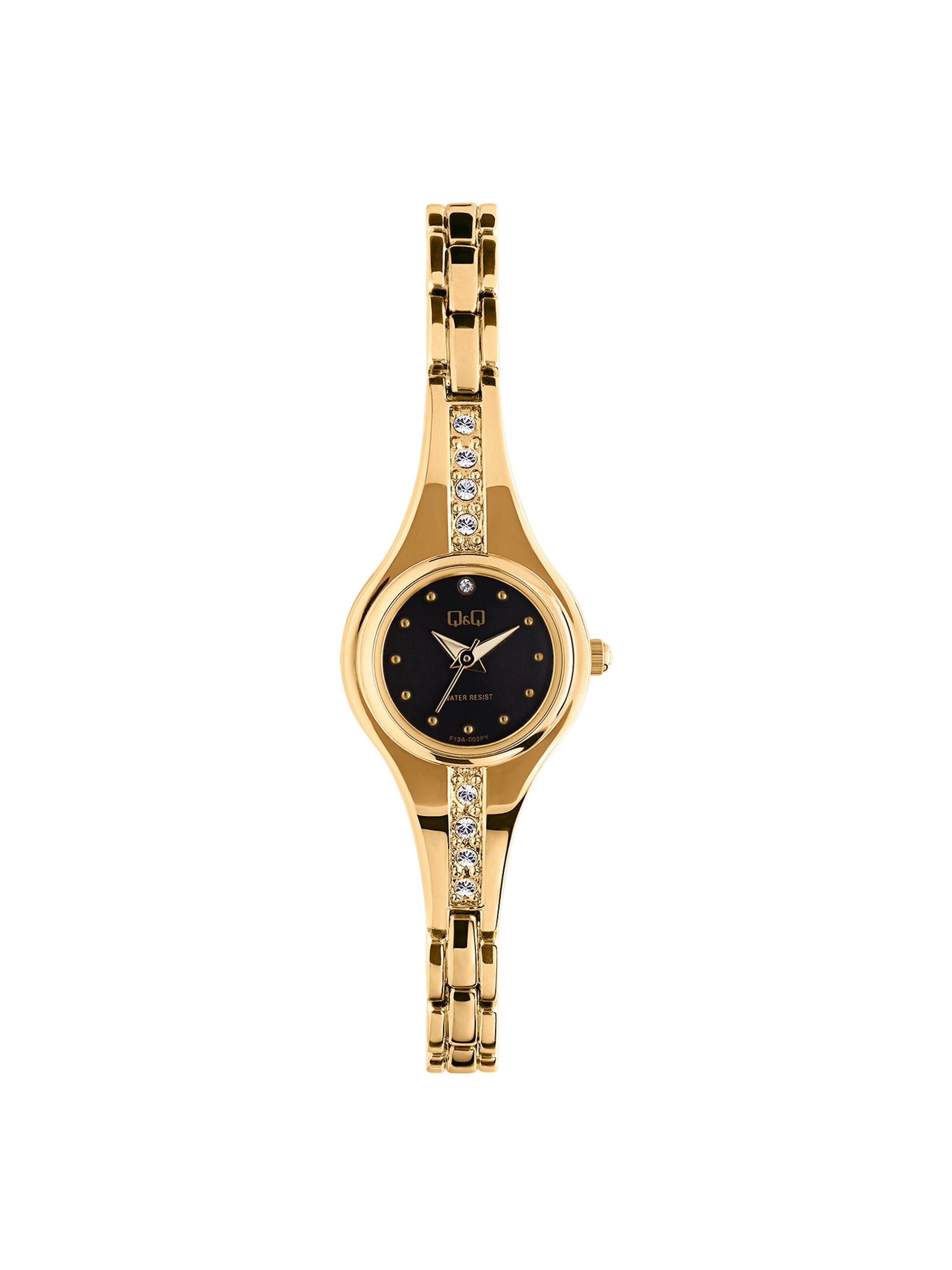 Q&Q Analoguhr in Gold: Vorderseite