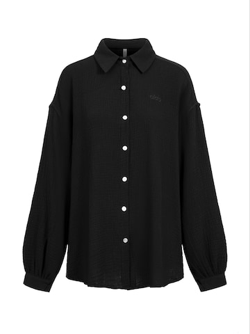 cfab - Camisa 'Musselin Shirt' em preto: frente