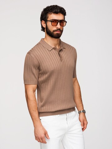 Ombre Shirt in Bruin: voorkant