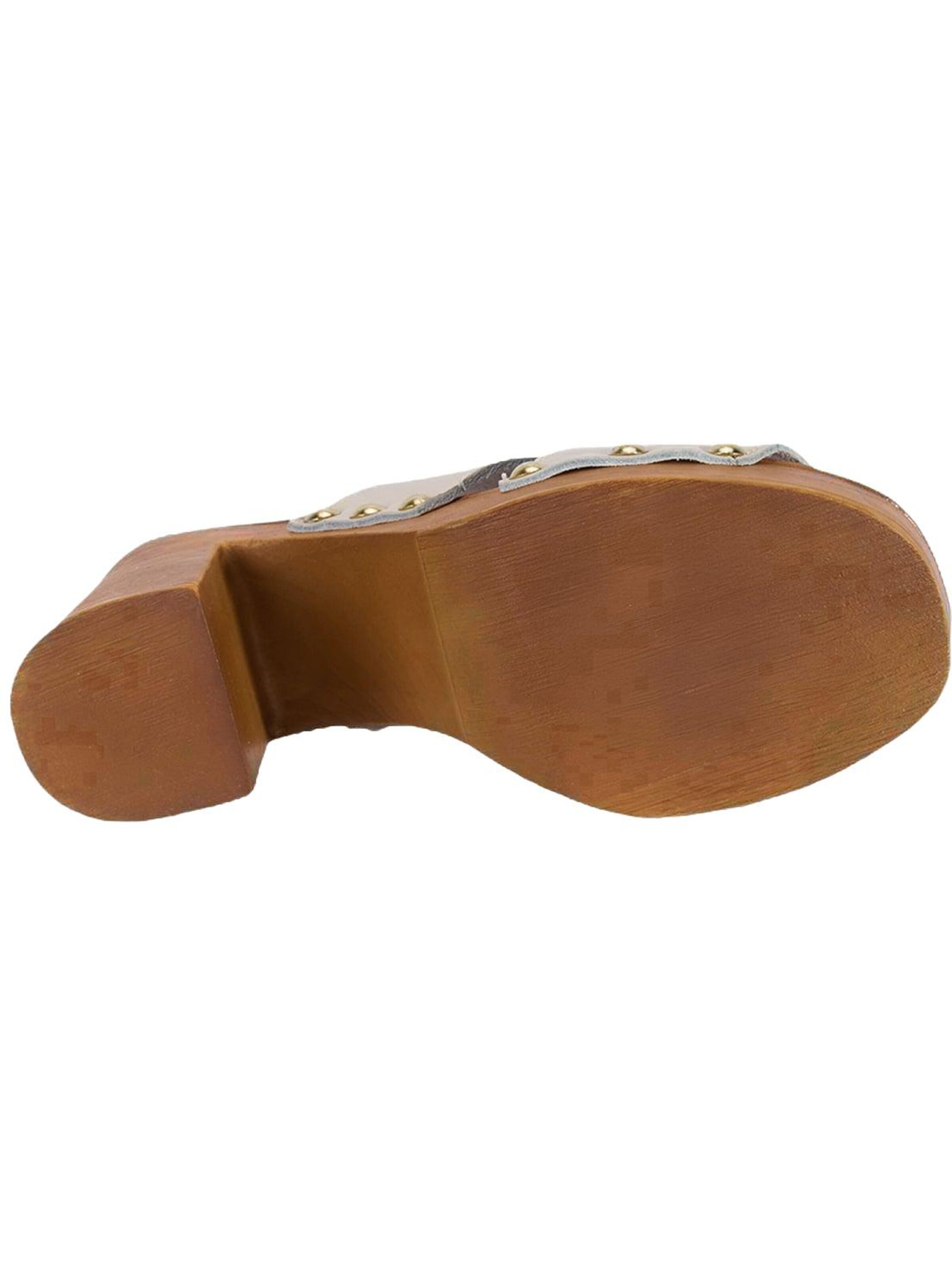 Desa - Zapatillas de casa 'DESA Damen-Plateausandalen aus Leder mit Nietendetail' en blanco