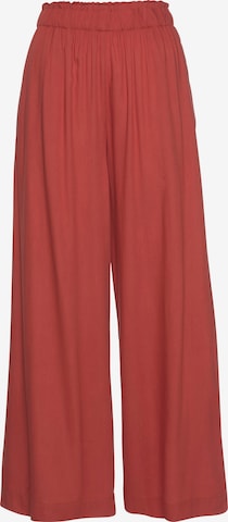 LASCANA Wide leg Trousers in Red: front